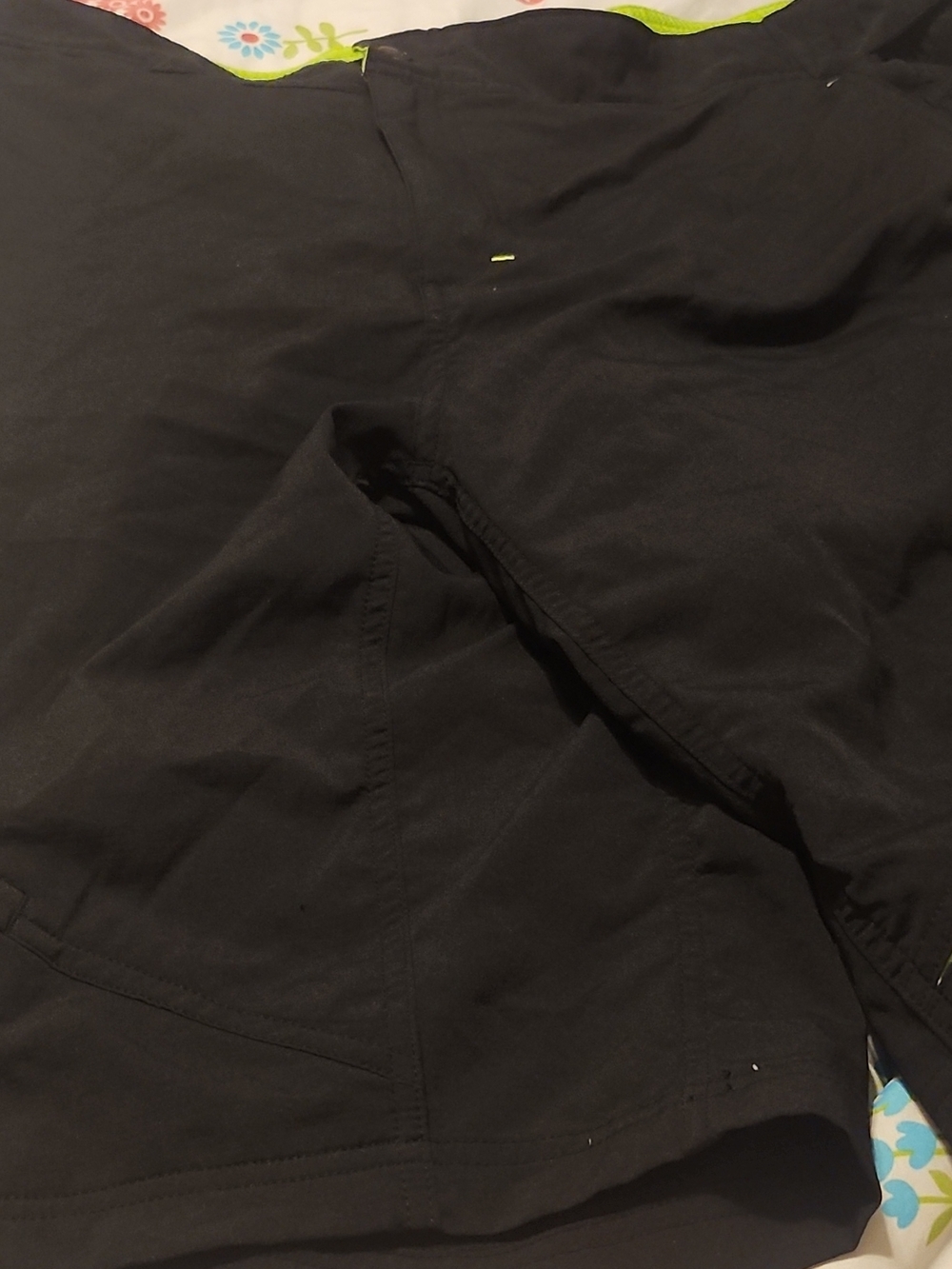 Black Active Shorts with Neon Accent